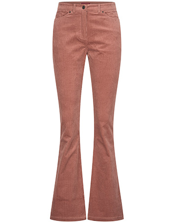 Pantalon Rib Dora Flared Leg Pink