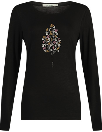 Longsleeve Nature Fall Leaves Black