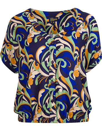 Top Blouse Evy Abstract Blue