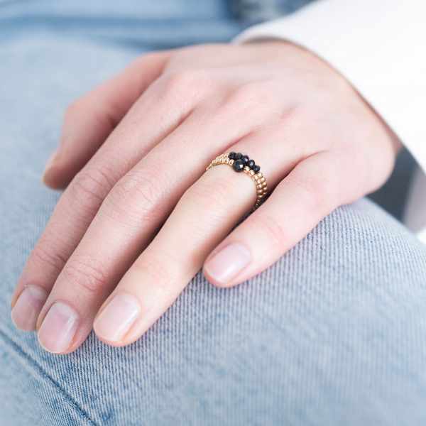 Black onyx store gold ring