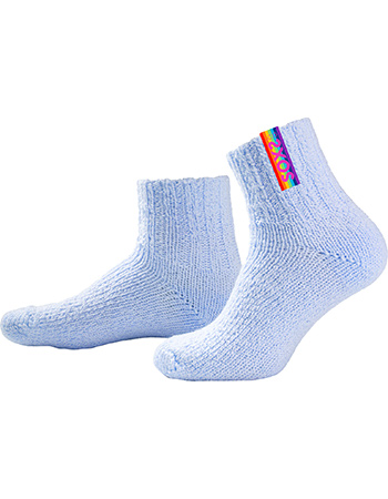 Sokken Eco Wol Enkel Rainbow Blauw