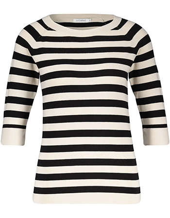 Top Driekwart Mouw Moscow Stripe Sand Zwart