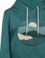 Sweater Nature Leves Hoodie Jungle Green detail