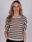 Top  Bombay Stripe Sand Zwart